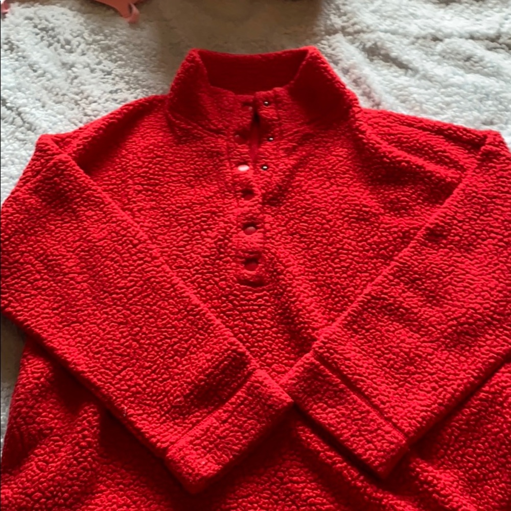 Aerie Sherpa quarter button up